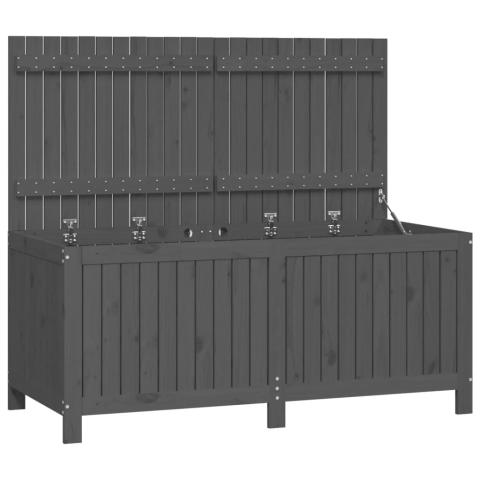 Coffre boîte meuble de jardin rangement 147 x 68 x 64 cm bois de pin gris 02_0013083