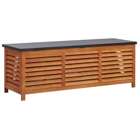 Coffre boîte meuble de jardin rangement 150 x 50 x 55 cm eucalyptus solide 02_0013009