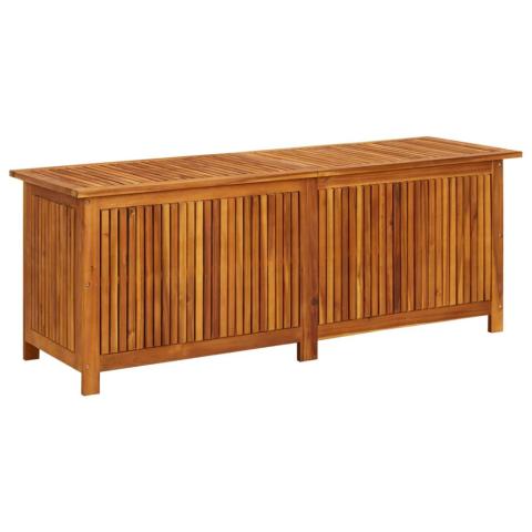 Coffre boîte meuble de jardin rangement 150 x 50 x 58 cm bois d'acacia solide 02_0013011