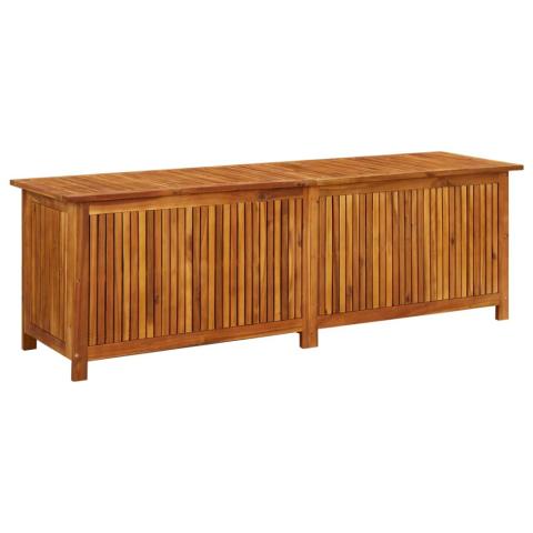 Coffre boîte meuble de jardin rangement 175 x 50 x 58 cm bois d'acacia solide 02_0013013