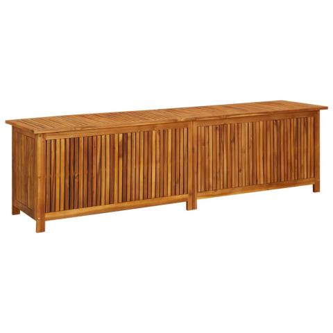 Coffre boîte meuble de jardin rangement 200 x 50 x 58 cm bois d'acacia solide 02_0013018