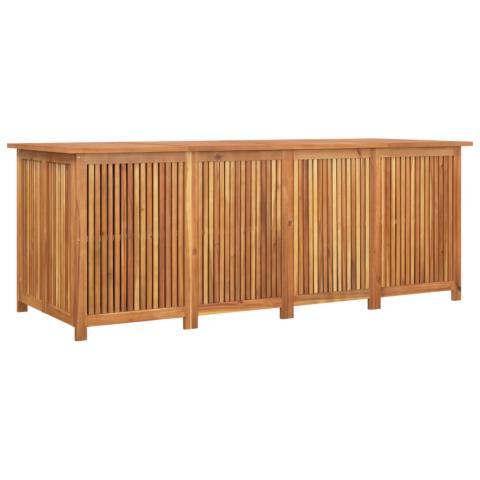 Coffre boîte meuble de jardin rangement 200 x 80 x 75 cm bois massif d'acacia  02_0013020