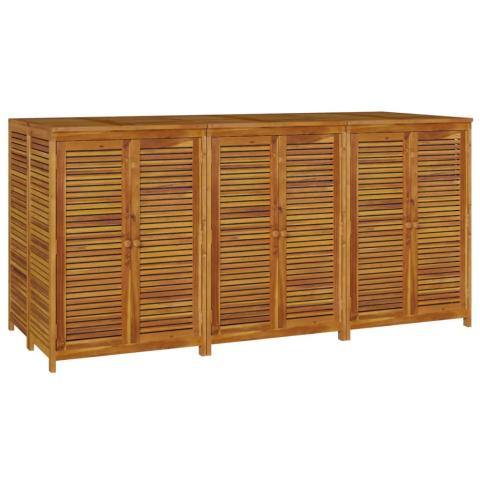 Coffre boîte meuble de jardin rangement 210 x 87 x 104 cm bois massif d'acacia 02_0013021