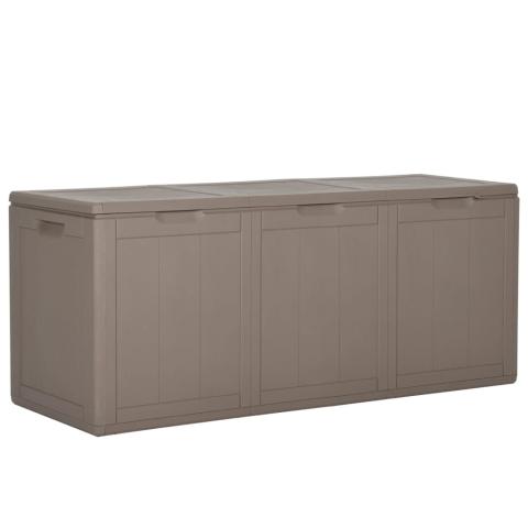 Coffre boîte meuble de jardin rangement 270 litres marron PP rotin 02_0013023