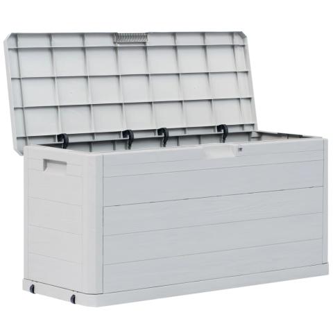 Coffre boîte meuble de jardin rangement 280 litres gris clair 02_0013025