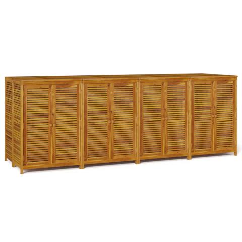 Coffre boîte meuble de jardin rangement 280 x 87 x 104 cm bois massif d'acacia 02_0013027