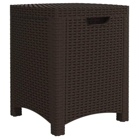 Coffre boîte meuble de jardin rangement 39 x 39 x 46 cm rotin pp marron 02_0013035 Coffre boîte meuble de jardin rangement 39 x 39 x 46 cm rotin pp marron 02_0013035