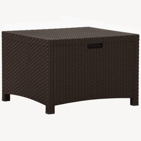 Coffre boîte meuble de jardin rangement 60 x 54 x 41 cm rotin pp marron 02_0013044