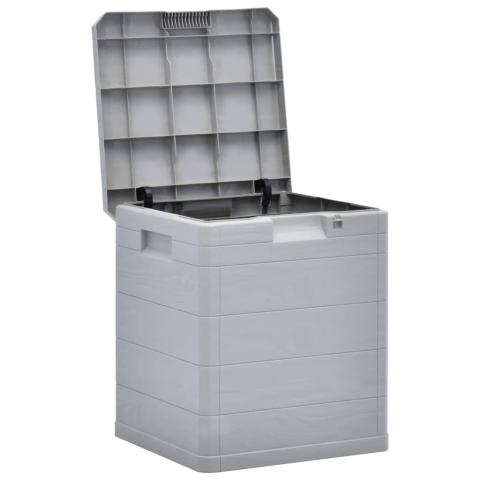 Coffre boîte meuble de jardin rangement 90 litres gris clair 02_0013049