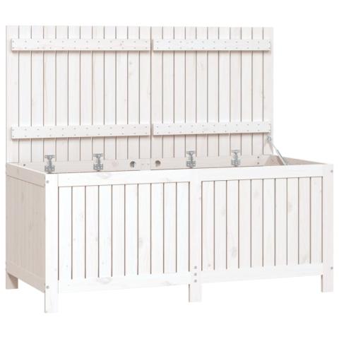 Coffre boîte meuble de jardin rangement blanc 147 x 68 x 64 cm bois de pin 02_0013071