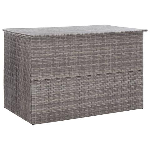 Coffre boîte meuble de jardin rangement gris 150 x 100 x 100 cm résine tressée 02_0013085 Coffre boîte meuble de jardin rangement gris 150 x 100 x 100 cm résine tressée 02_0013085