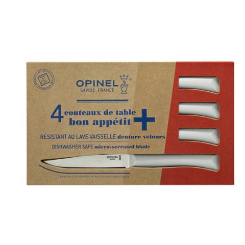 Coffret 4 couteaux de table lame micro-dentée 11 cm Bon Appétit Plus nuage Opinel