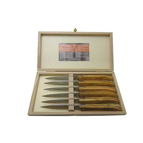 Coffret 6 couteaux Laguiole Stand Up bois naturel Jean Dubost Coffret 6 couteaux Laguiole Stand Up bois naturel Jean Dubost