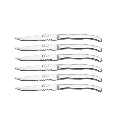 Coffret de 6 couteaux à steak inox brillant Amefa