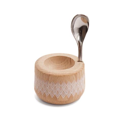Coffret coquetier et cuillère Piou Plume hêtre naturel Roger Orfèvre Coffret coquetier et cuillère Piou Plume hêtre naturel Roger Orfèvre