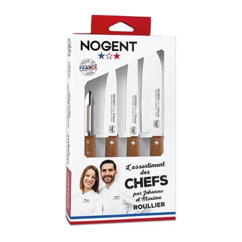 Coffret cuisine 4 couteaux cerisier des bois Nogent