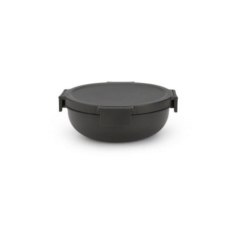 Conservation des aliments Brabantia Make & Take Boîte a salade Ronde, 1.3L Dark Grey