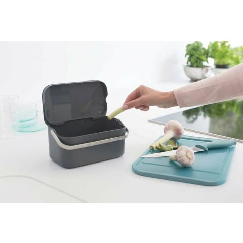 Contenant pour déchets organiques gris foncé