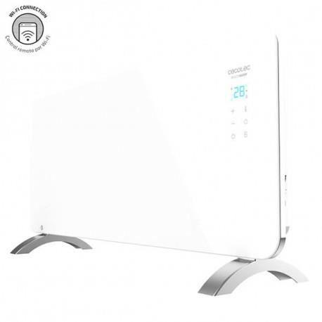 Convecteur sur pieds en verre programmable avec Wi-Fi 2000W blanc Cecotec