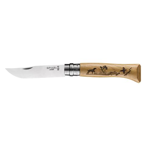 Couteau gravé Animalia lame 8.5 cm Chien Opinel
