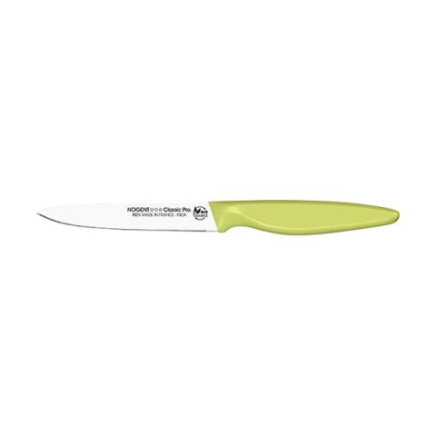 Couteau d'office lame crantée 11 cm vert anis Bio sourcé Nogent Couteau d'office lame crantée 11 cm vert anis Bio sourcé Nogent
