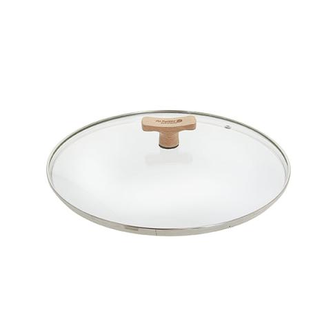 Couvercle verre 32 cm bouton bois de hêtre De Buyer Couvercle verre 32 cm bouton bois de hêtre De Buyer