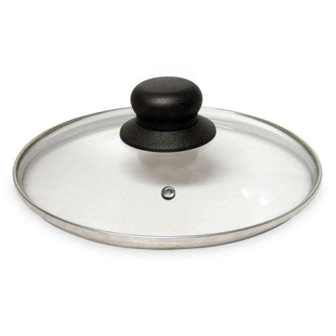 Couvercle en verre cerclé inox 32 cm Baumalu