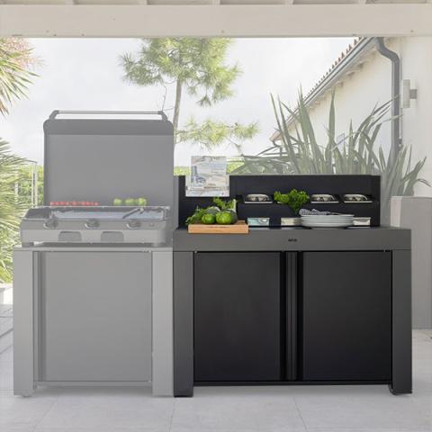 Desserte de jardin Félix double porte gris cargo ENO Desserte de jardin Félix double porte gris cargo ENO