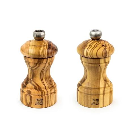 Duo moulin à sel et poivre manuel en bois d'olivier Bistro 10 cm Peugeot Duo moulin à sel et poivre manuel en bois d'olivier Bistro 10 cm Peugeot