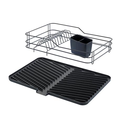 Égouttoir vaisselle noir avec tapis égouttoir Wenko by Maximex