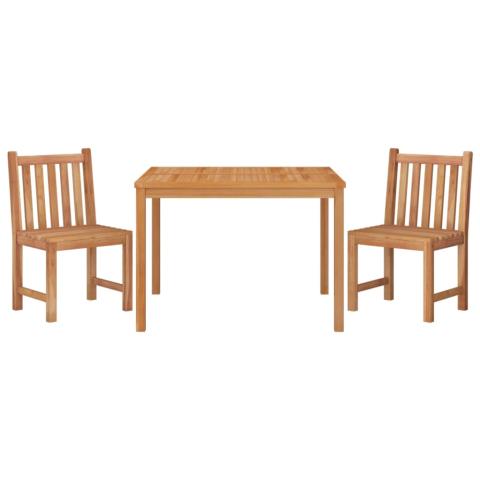 Ensemble à dîner salon de jardin meuble d'extérieur 3 pièces bois de teck massif 02_0014255
