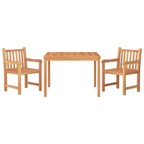 Ensemble à dîner salon de jardin meuble d'extérieur 3 pièces bois de teck massif 02_0014256