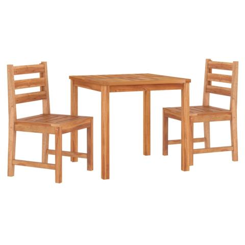 Ensemble à dîner salon de jardin meuble d'extérieur 3 pièces bois de teck massif 02_0014262