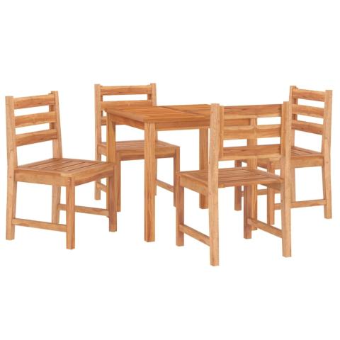 Ensemble à dîner salon de jardin meuble d'extérieur 5 pièces bois de teck massif 02_0014290 Ensemble à dîner salon de jardin meuble d'extérieur 5 pièces bois de teck massif 02_0014290