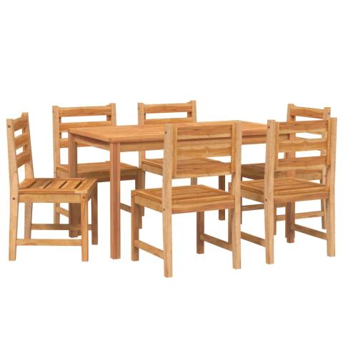 Ensemble à dîner salon de jardin meuble d'extérieur 7 pièces bois de teck solide 02_0014343