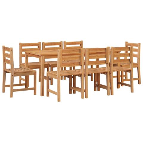 Ensemble à dîner salon de jardin meuble d'extérieur 9 pièces bois de teck solide 02_0014396 Ensemble à dîner salon de jardin meuble d'extérieur 9 pièces bois de teck solide 02_0014396