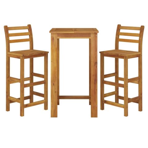 Ensemble de salle à manger de jardin meuble extérieur 3 pièces bois d'acacia solide 02_0013593