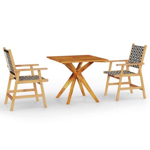 Ensemble de salle à manger de jardin meuble extérieur 3 pièces bois d'acacia solide 02_0013598