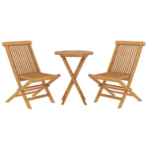 Ensemble de salle à manger de jardin meuble extérieur 3 pièces bois de teck massif 02_0013602