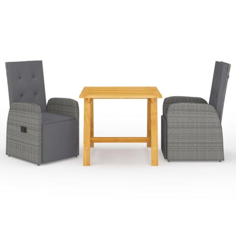 Ensemble de salle à manger de jardin meuble extérieur 3 pièces gris 02_0013617