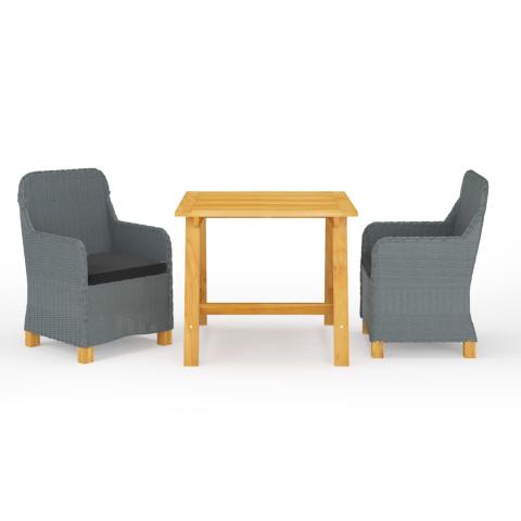 Ensemble de salle à manger de jardin meuble extérieur 3 pièces gris clair 02_0013624