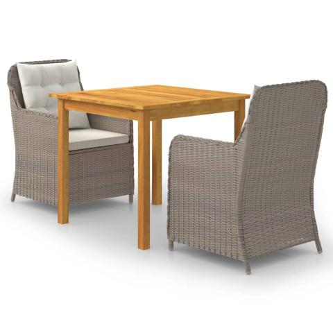 Ensemble de salle à manger de jardin meuble extérieur 3 pièces marron 02_0013638