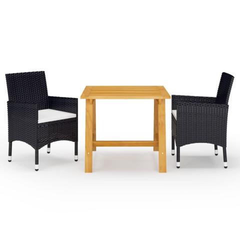 Ensemble de salle à manger de jardin meuble extérieur 3 pièces noir 02_0013656