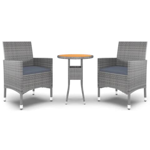 Ensemble de salle à manger de jardin meuble extérieur 3 pièces résine tressée gris 02_0013685