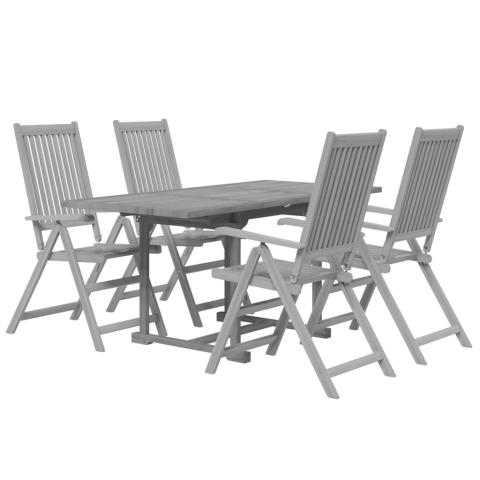Ensemble de salle à manger de jardin meuble extérieur 5 pièces bois d'acacia solide 02_0013748