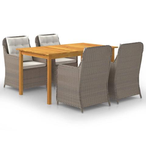 Ensemble de salle à manger de jardin meuble extérieur 5 pièces marron 02_0013809