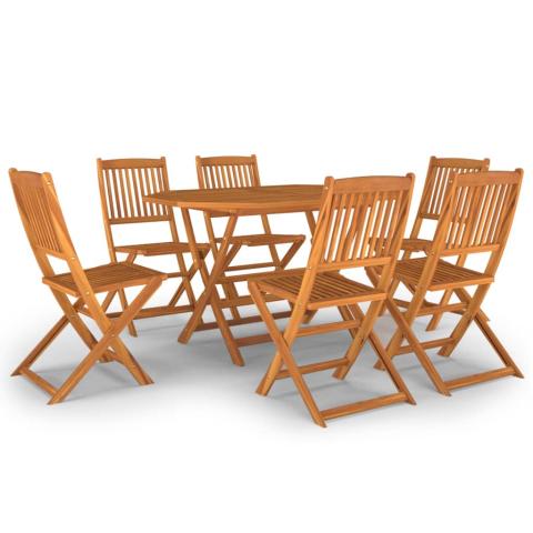 Ensemble de salle à manger de jardin meuble extérieur 7 pièces bois d'acacia massif 02_0013932 Ensemble de salle à manger de jardin meuble extérieur 7 pièces bois d'acacia massif 02_0013932