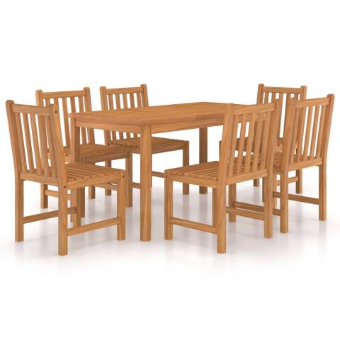 Ensemble de salle à manger de jardin meuble extérieur 7 pièces bois de teck massif 02_0013937