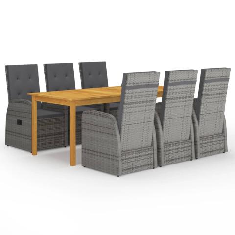 Ensemble de salle à manger de jardin meuble extérieur 7 pièces gris 02_0013961
