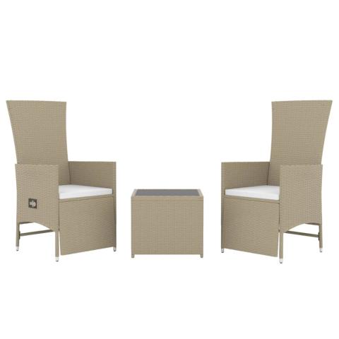 Ensemble de Salon de jardin meuble d'extérieur ensemble de mobilier 3 pièces beige poly rotin et acier 02_0014200